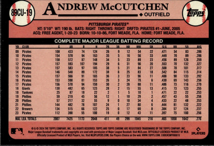 Andrew McCutchen 2024 Topps Chrome 35th Anniversary Refractor #89CU - 19 #1 - Collector Store LLC