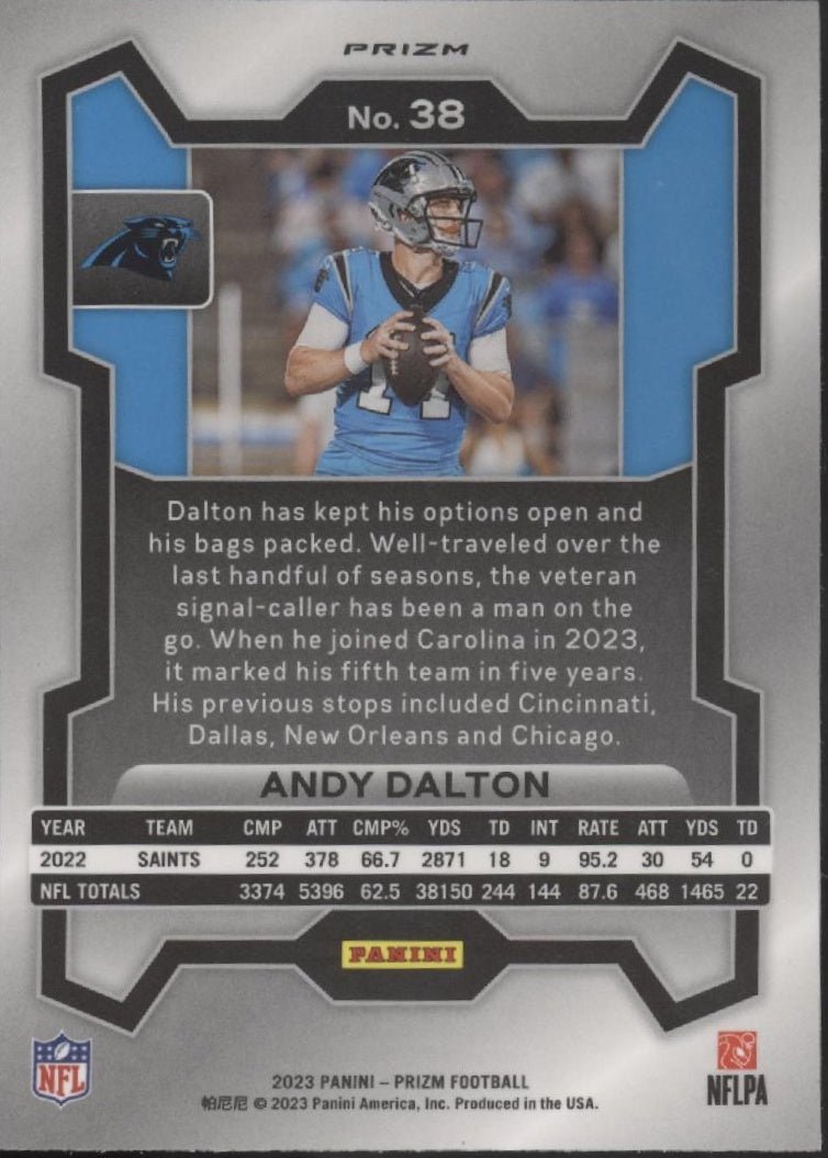 Andy Dalton 2023 Panini Prizm Black & White Checker Prizm #38 - Collector Store LLC