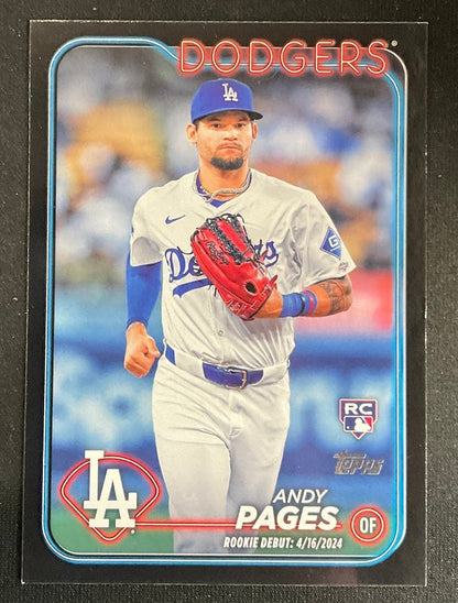 Andy Pages 2024 Topps Update Series Black Border RC 27/74 #US108 - Collector Store LLC