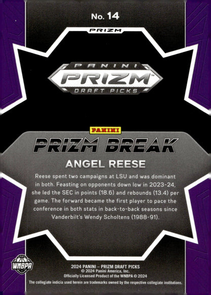 Angel Reese 2024 Panini Prizm Draft Picks Prizm Break Silver RC #14 #2 - Collector Store LLC