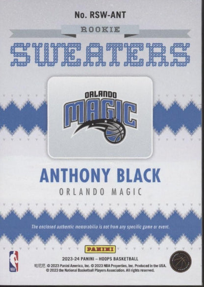Anthony Black 2023 - 24 Panini Hoops Sweaters Swatch RC #RSW - ANT - Collector Store LLC
