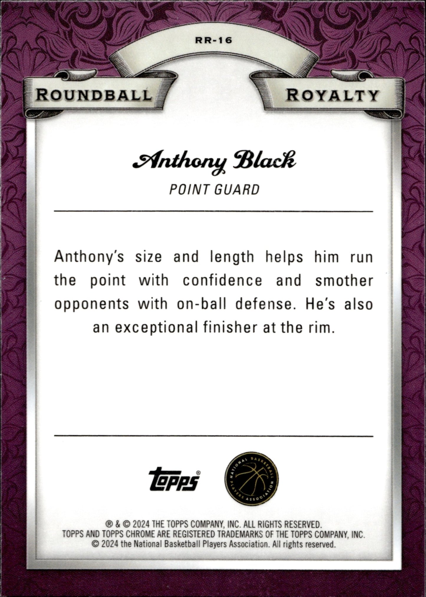 Anthony Black 2023 - 24 Topps Chrome Roundball Royalty Green Refractor RC #RR - 16 - Collector Store LLC