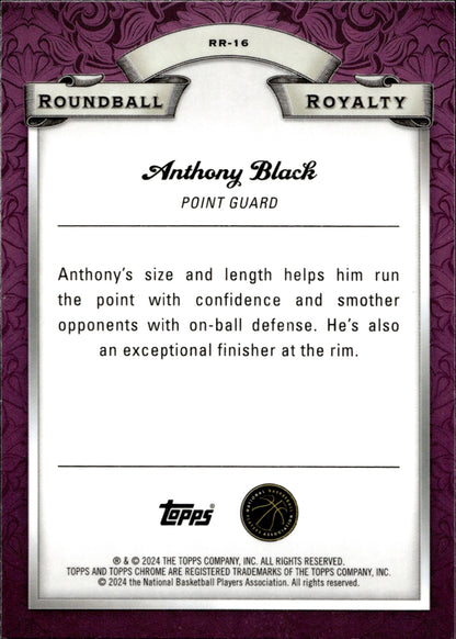 Anthony Black 2023 - 24 Topps Chrome Roundball Royalty Green Refractor RC #RR - 16 - Collector Store LLC