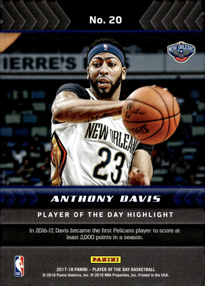 Anthony Davis 2017 - 18 Panini Player of the Day #20 - Collector Store LLC