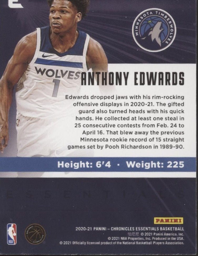 Anthony Edwards 2020 - 21 Panini Chronicles Essentials RC #203 - Collector Store LLC