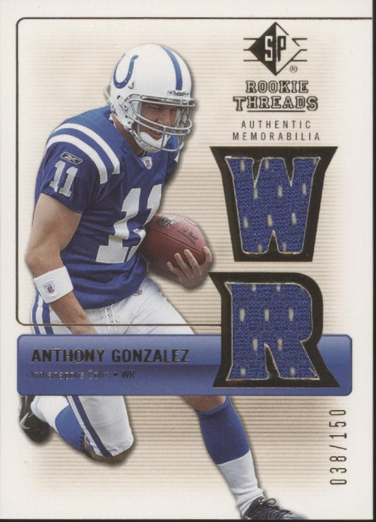 Anthony Gonzalez 2007 Upper Deck SP Rookie Threads Swatch 038/150 #RT - AG - Collector Store LLC