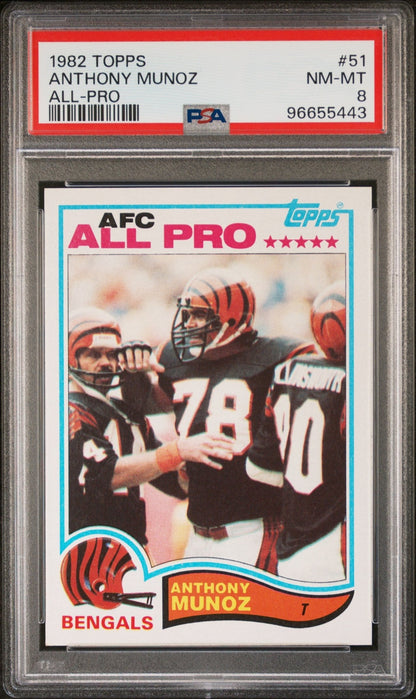 Anthony Munoz 1982 Topps All - Pro RC #51 PSA 8 - Collector Store LLC