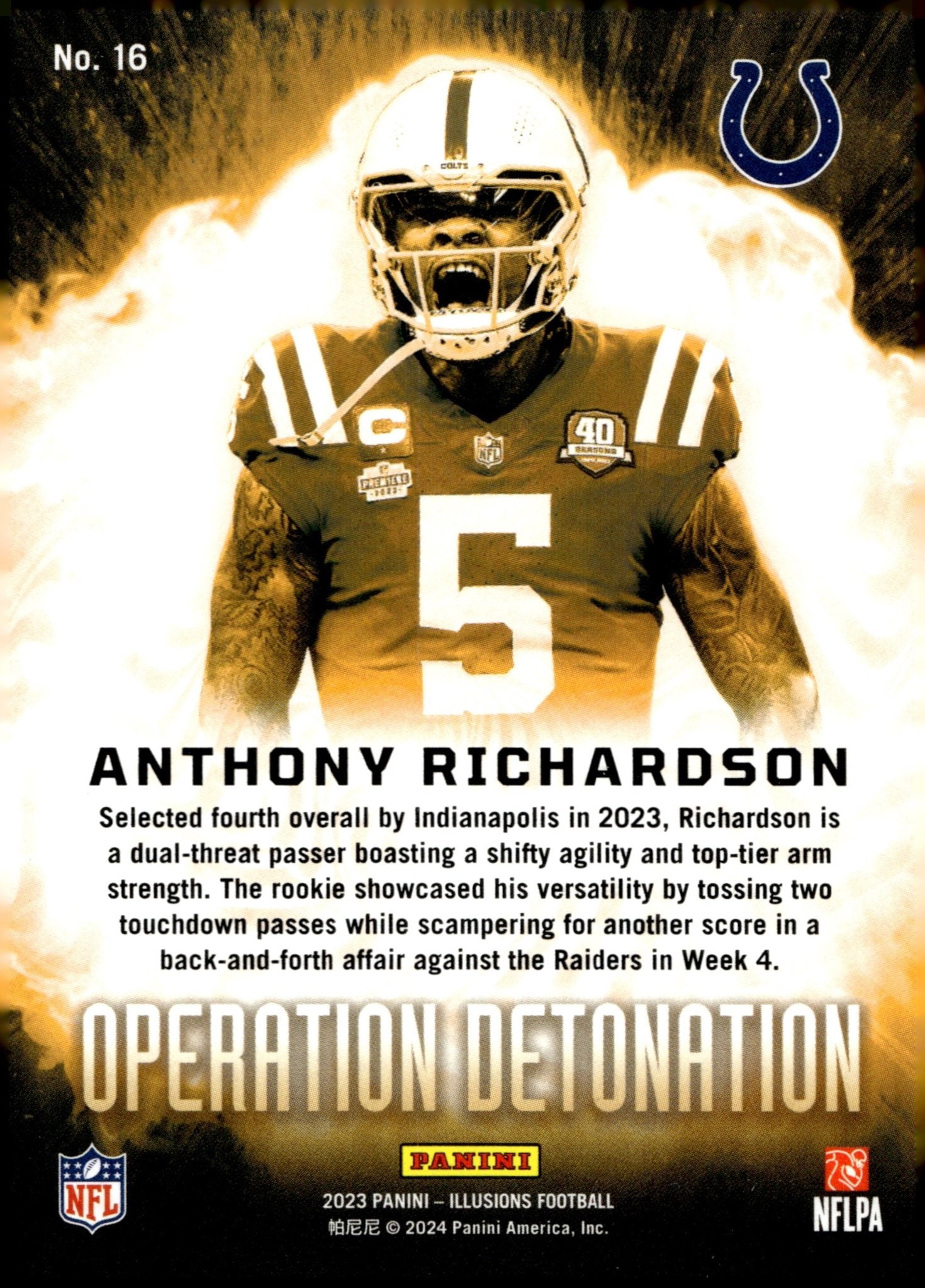 Anthony Richardson 2023 Panini Illusions Operation Detonation RC #16 - Collector Store LLC