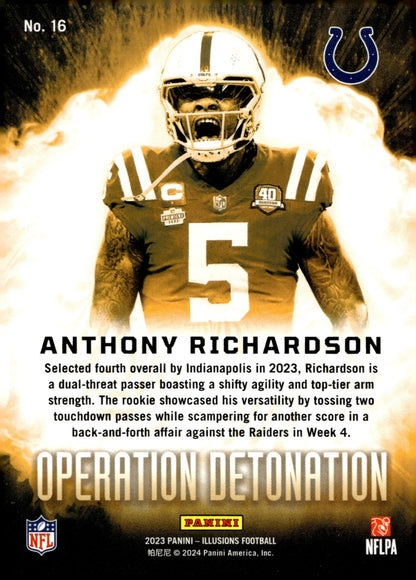 Anthony Richardson 2023 Panini Illusions Operation Detonation RC #16 - Collector Store LLC