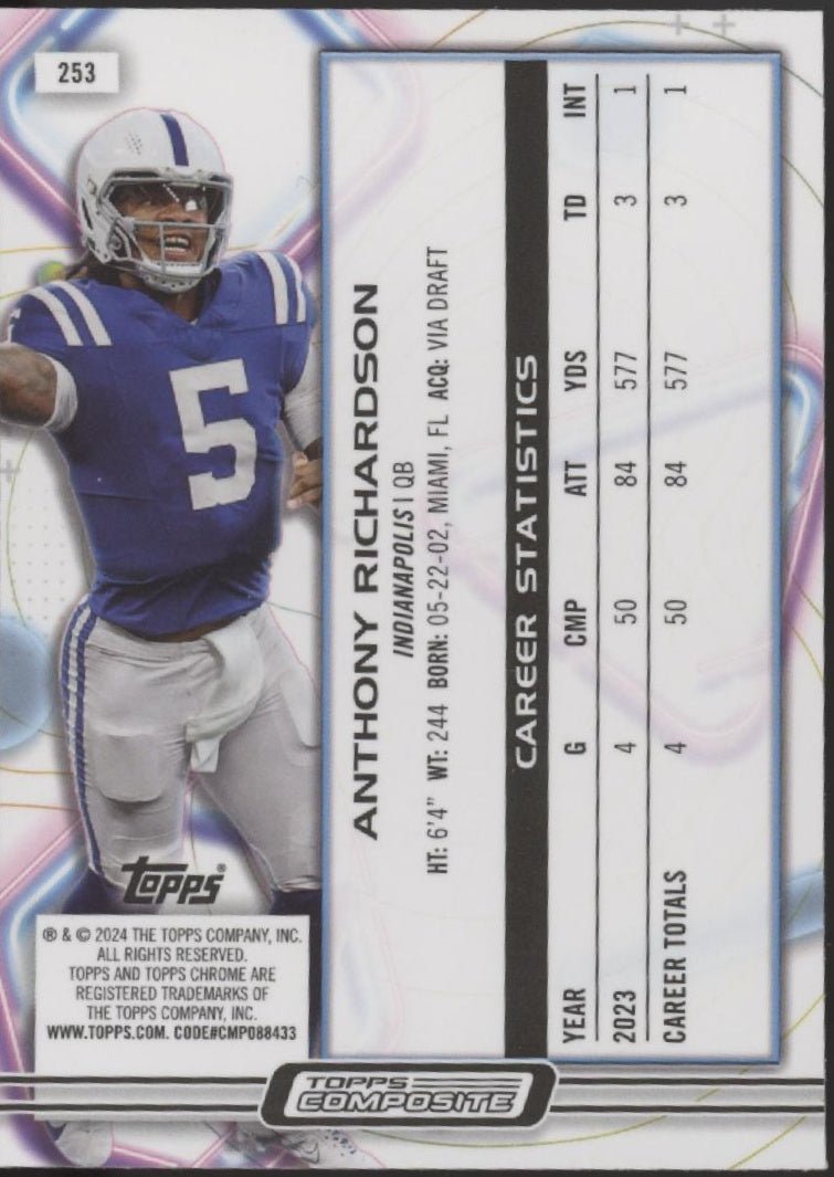 Anthony Richardson 2023 Topps Composite Cosmic RC #253 - Collector Store LLC