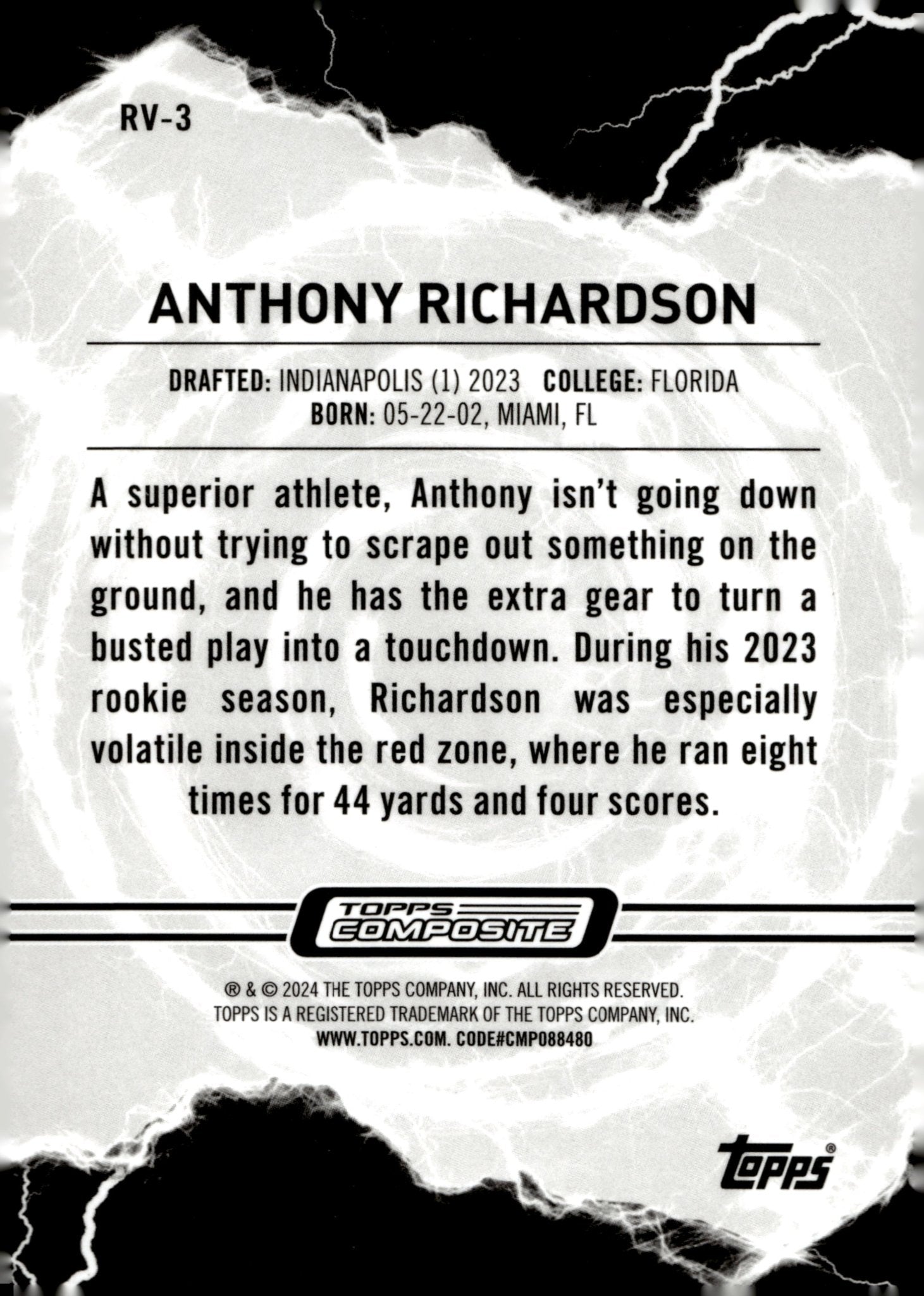 Anthony Richardson 2023 Topps Composite Resurgence Voltaic RC #RV - 3 - Collector Store LLC