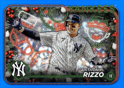 Anthony Rizzo 2024 Topps Holiday Blue Metallic Tree #H28 - Collector Store LLC