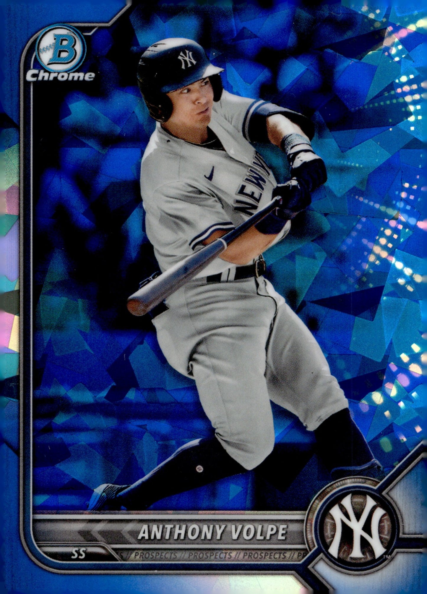 Anthony Volpe 2022 Bowman Chrome Prospects Blue Refractor #BDC - 68 - Collector Store LLC