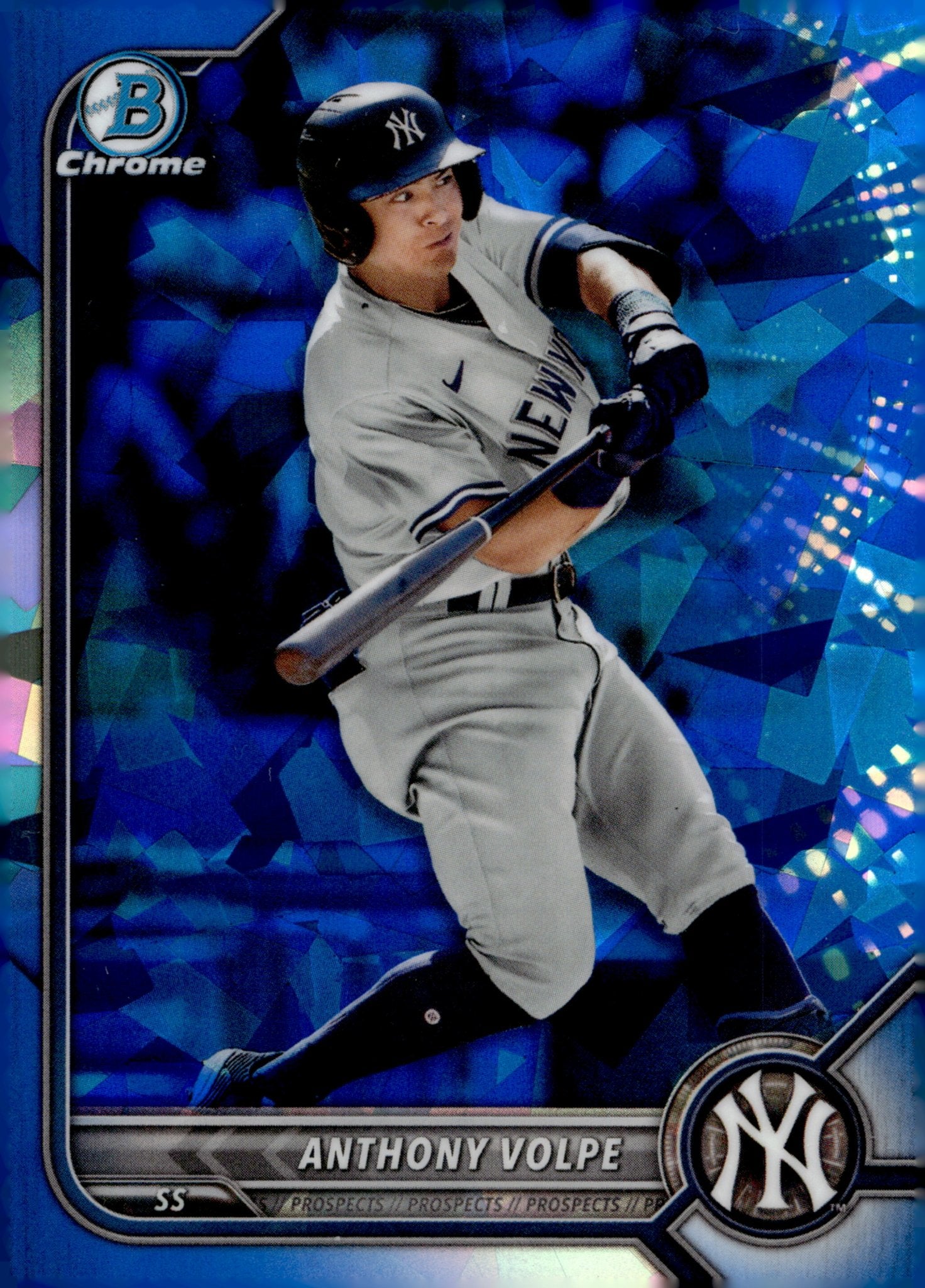 Anthony Volpe 2022 Bowman Chrome Prospects Blue Refractor #BDC - 68 - Collector Store LLC