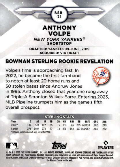 Anthony Volpe 2023 Bowman Sterling RC #BSR - 21 - Collector Store LLC