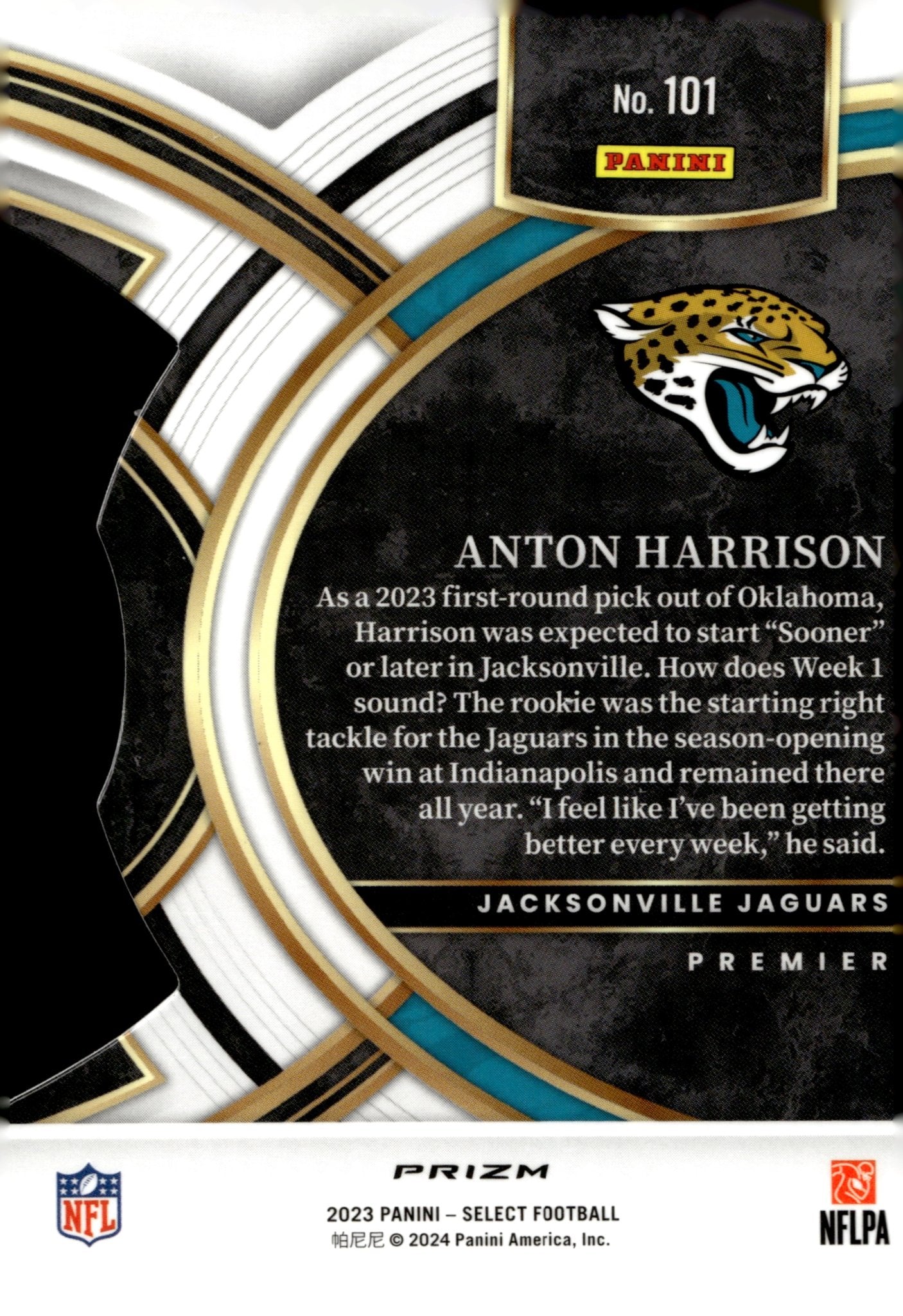 Anton Harrison 2023 Panini Select Die - Cut Red White & Blue Prizm RC #101 - Collector Store LLC