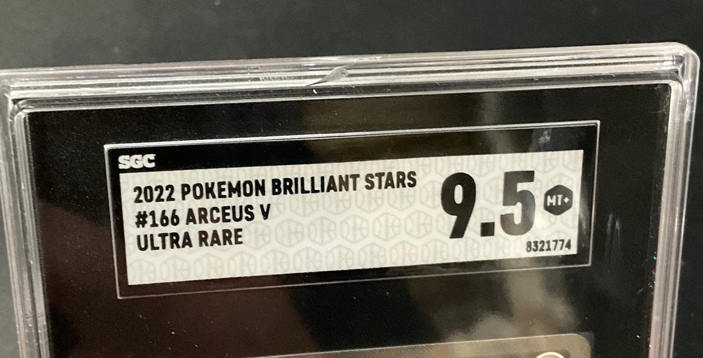 Arceus V Pokemon Brilliant Stars Ultra Rare #166 SGC 9.5 - Collector Store LLC