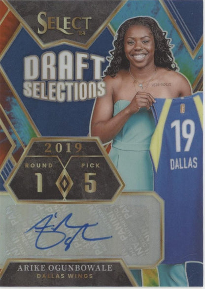 Arike Ogunbowale 2024 Panini WNBA Select Draft Selections Tie Dye Prizm Auto /25 - Collector Store LLC