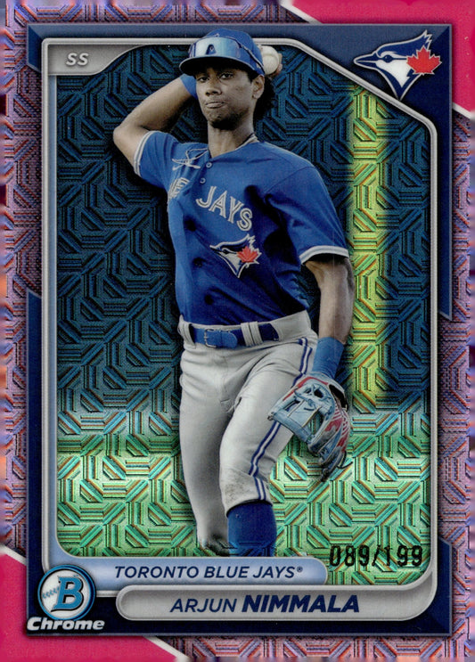 Arjun Nimmala 2024 Bowman Chrome Fuchsia Mojo Refractor 089/199 #BCP - 199 - Collector Store LLC