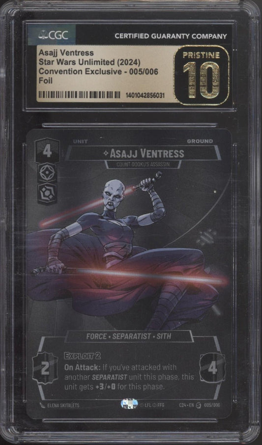 Asajj Ventress Star Wars Unlimited Convention Exclusive Foil #005 CGC 10 - Collector Store LLC