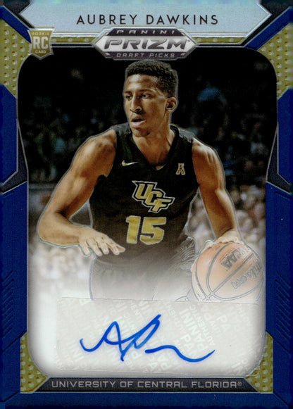 Aubrey Dawkins 2019 Panini Prizm Draft Picks Blue Prizm RC Auto #126 - Collector Store LLC