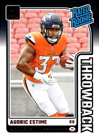 Audric Estime 2024 Panini Donruss Rated Rookie Throwback RC #19 - Collector Store LLC
