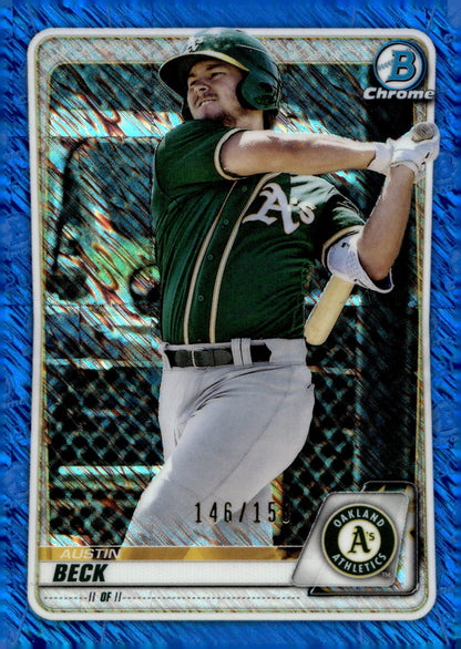 Austin Beck 2020 Bowman Chrome Blue Shimmer Refractor 146/150 #BCP - 16 - Collector Store LLC