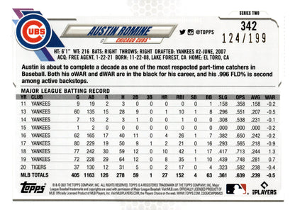 Austin Domine 2021 Topps Series 2 Red Foilboard 124/199 #342 - Collector Store LLC