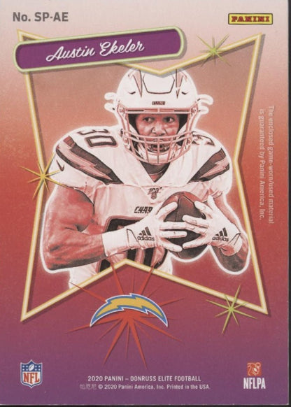 Austin Ekeler 2020 Panini Donruss Elite Spark Plugs Swatch #SP - AE - Collector Store LLC