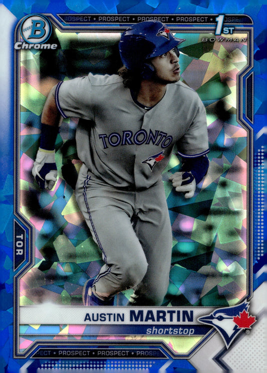 Austin Martin 2021 Bowman Chrome Prospect Blue Ice Refractor #BCP - 87 - Collector Store LLC