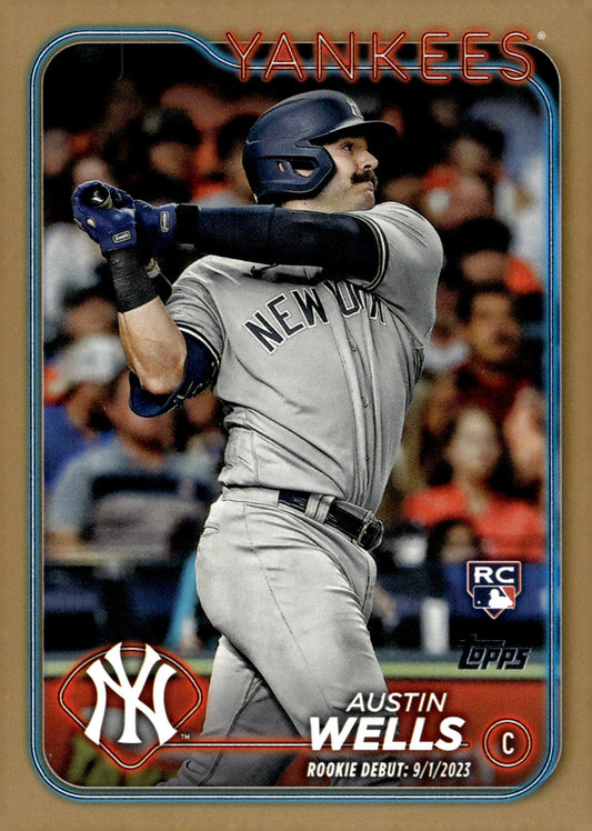 Austin Wells 2024 Topps Update Series Gold Border RC 0063/2024 #US325 - Collector Store LLC