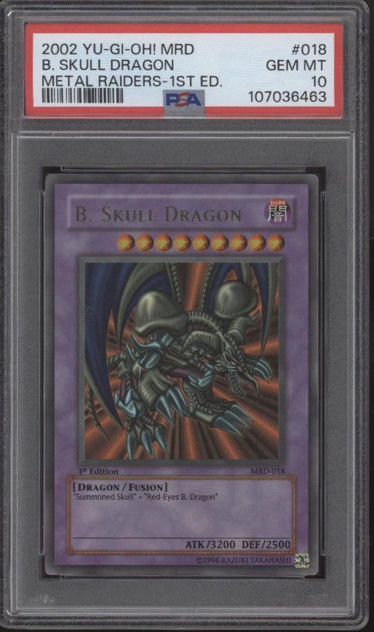 B. Skull Dragon Yu - Gi - Oh! Metal Raiders 1st Edition #018 PSA 10 - Collector Store LLC