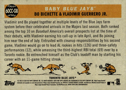 Baby Blue Jays 2020 Topps Archives Bo Bichette / Vladimir Guerrero Jr. #60CC - GB - Collector Store LLC
