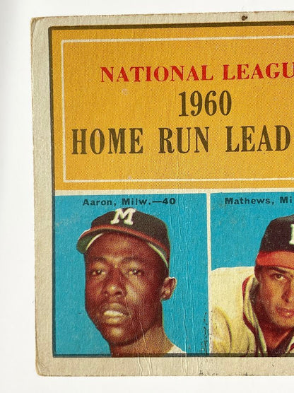 Banks / Aaron / Mathews / Boyer 1961 Topps Home Run Leaders #43 VG - EX - Collector Store LLC