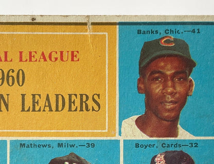 Banks / Aaron / Mathews / Boyer 1961 Topps Home Run Leaders #43 VG - EX - Collector Store LLC