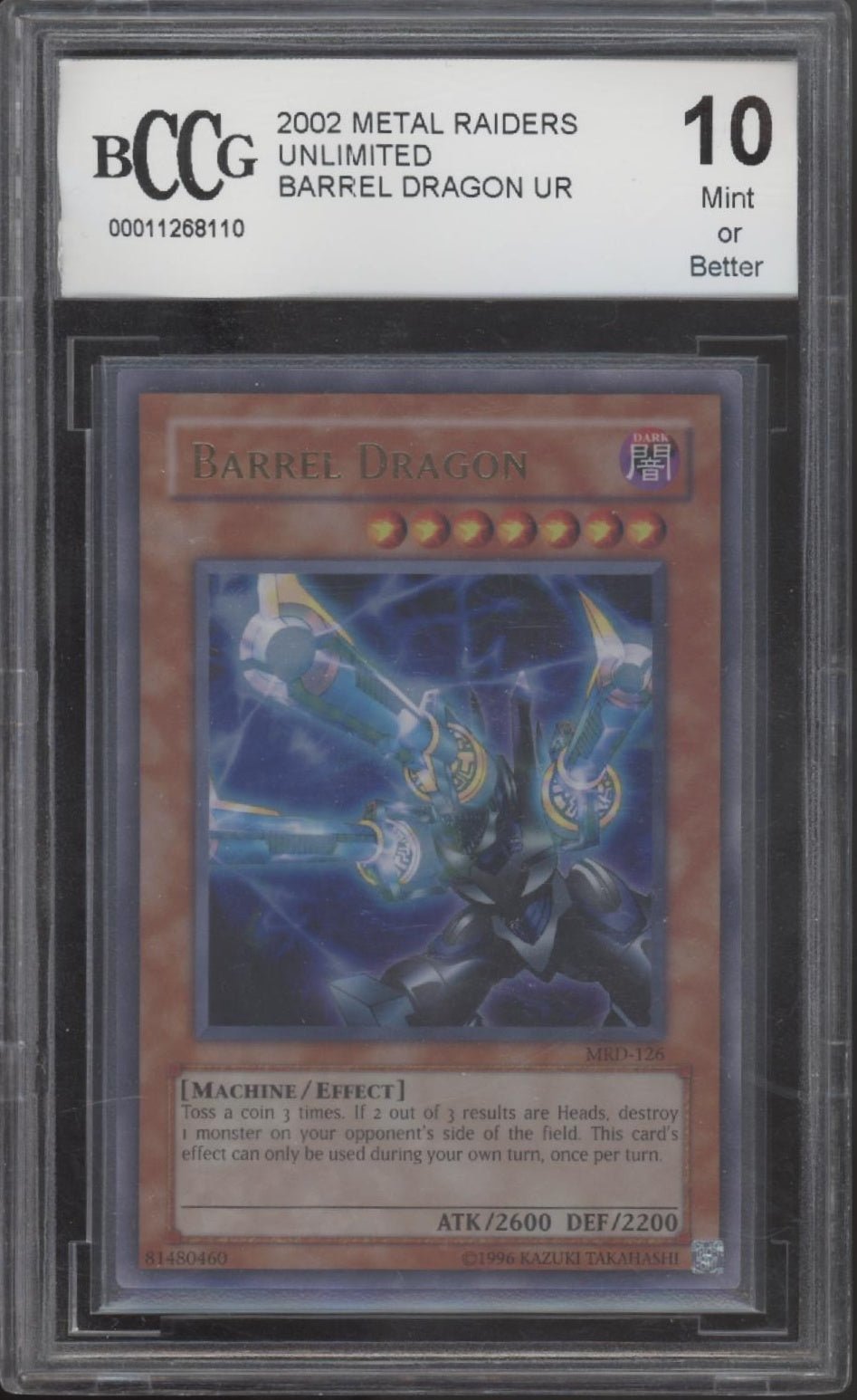 Barrel Dragon Yu - Gi - Oh! Metal Raiders Unlimited Ultra Rare #126 Beckett 10 - Collector Store LLC