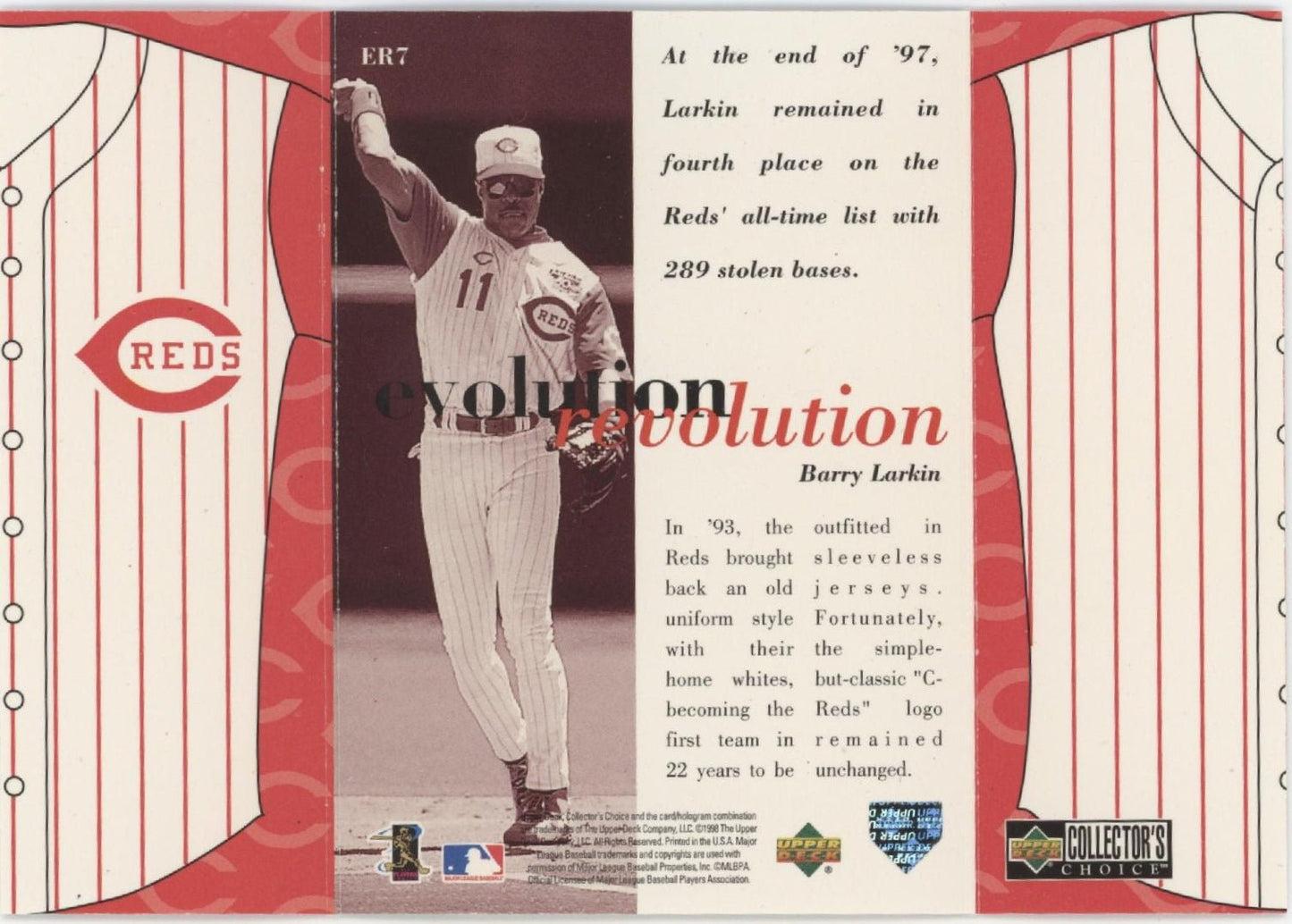 Barry Larkin 1998 Upper Deck Evolution Revolution #ER7 - Collector Store LLC