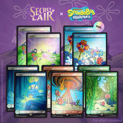 Magic the Gathering: Secret Lair x Spongebob Squarepants - Lands Under the Sea (Rainbow Foil)
