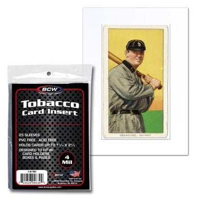 BCW: Tobacco Card Insert Sleeve (25ct) - Collector Store LLC