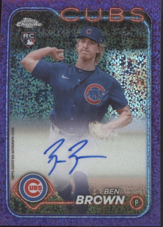 Ben Brown 2024 Bowman Chrome Purple Speckle Refractor RC Auto 178/299 #RA - BB - Collector Store LLC