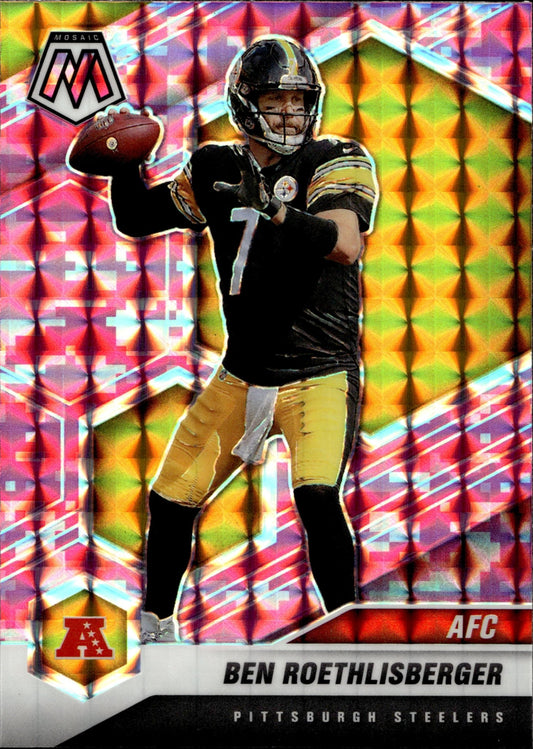 Ben Roethlisberger 2021 Panini Mosaic AFC Pink Camo Prizm #230 - Collector Store LLC
