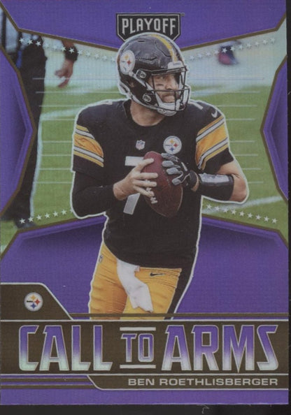 Ben Roethlisberger 2021 Panini Playoff Call to Arms Purple Prizm #CA - BRO - Collector Store LLC