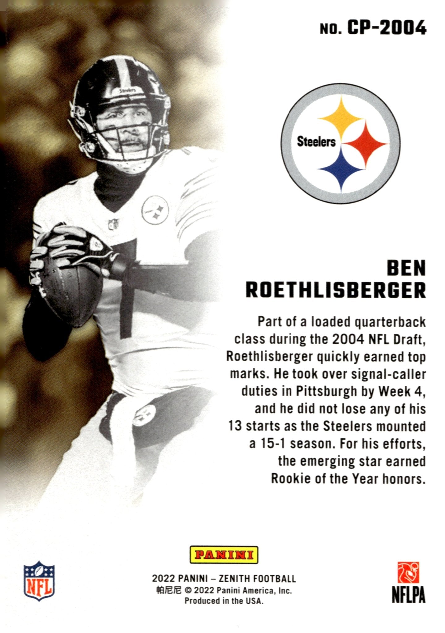 Ben Roethlisberger 2022 Panini Zenith Class President #CP - 2004 - Collector Store LLC