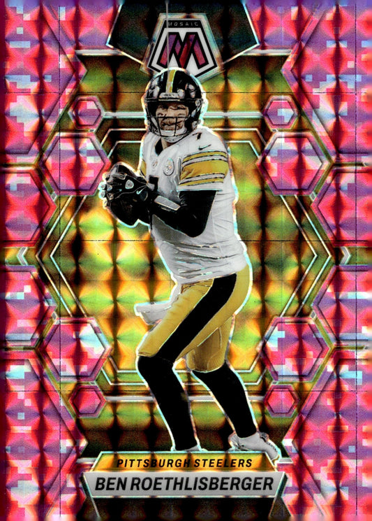 Ben Roethlisberger 2023 Panini Mosaic Pink Prizm #207 - Collector Store LLC