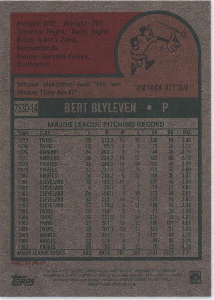 Bert Blyleven 2024 Topps Heritage 3D SSP #753D - 14 - Collector Store LLC