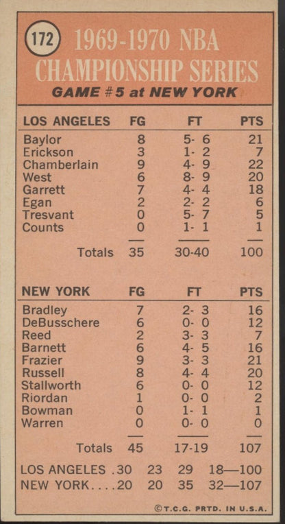 Bill Bradley 1970 - 71 Topps Oversized #172 New York Knicks VG - EX #1 - Collector Store LLC