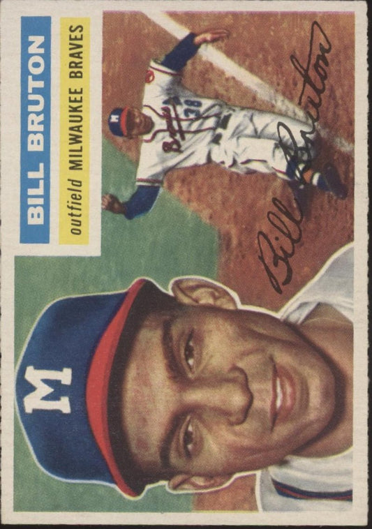 Bill Bruton 1956 Topps #185 Milwaukee Braves EX #2 - Collector Store LLC