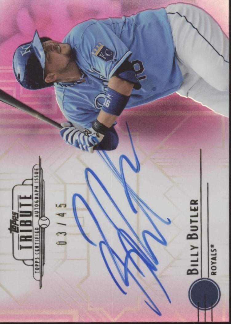 Billy Butler 2014 Topps Tribute Pink Refractor Auto 03/45 #TA - BB - Collector Store LLC