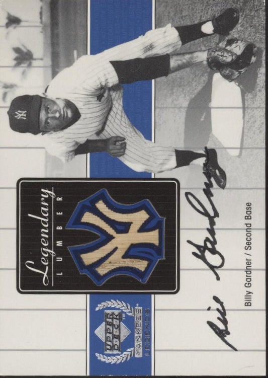 Billy Gardner 2000 Upper Deck Yankees Legends Legendary Lumber Relic #BG - LL - Collector Store LLC
