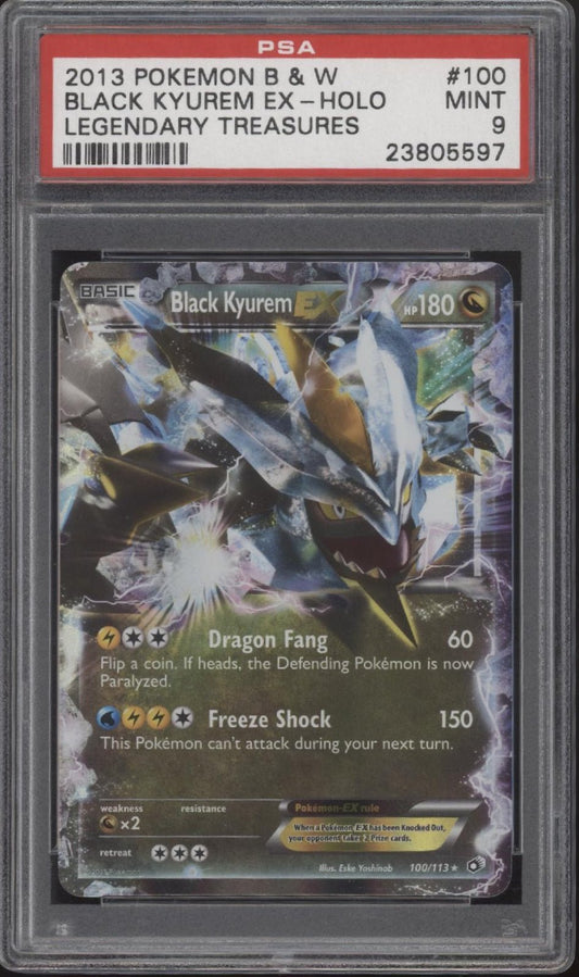 Black Kyurem ex Pokemon Legendary Treasures Holo 100 PSA 9 - Collector Store LLC
